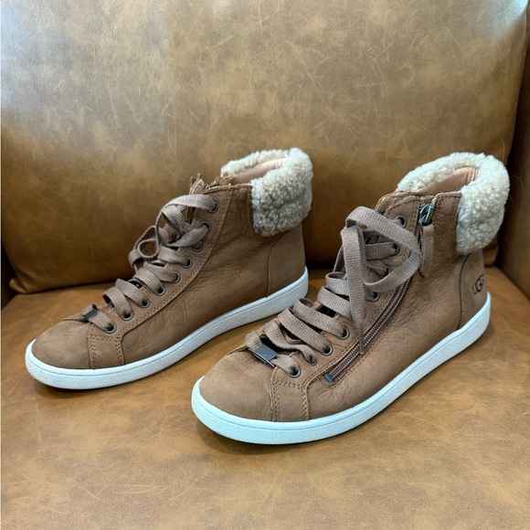 UGG Olive High Top Sneakers Chestnut Tan size 9.5 - Picture 7 of 11